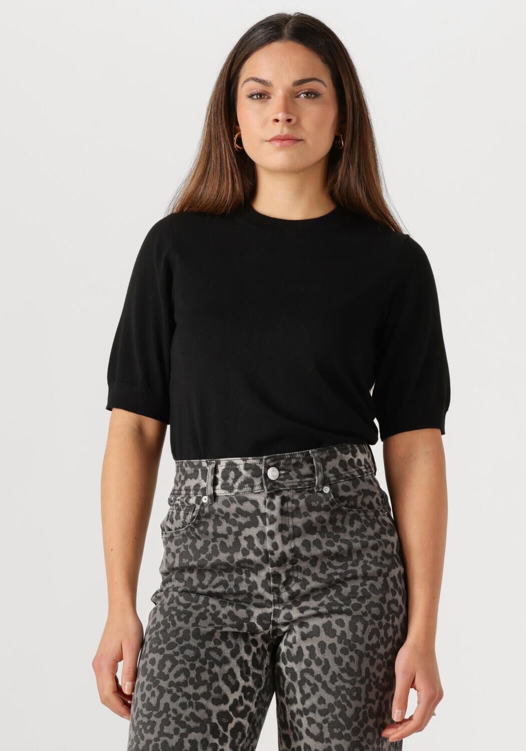 Y.A.S. Dames Truien & Vesten Yaslena Ss Knit Pullover S. Noos Zwart