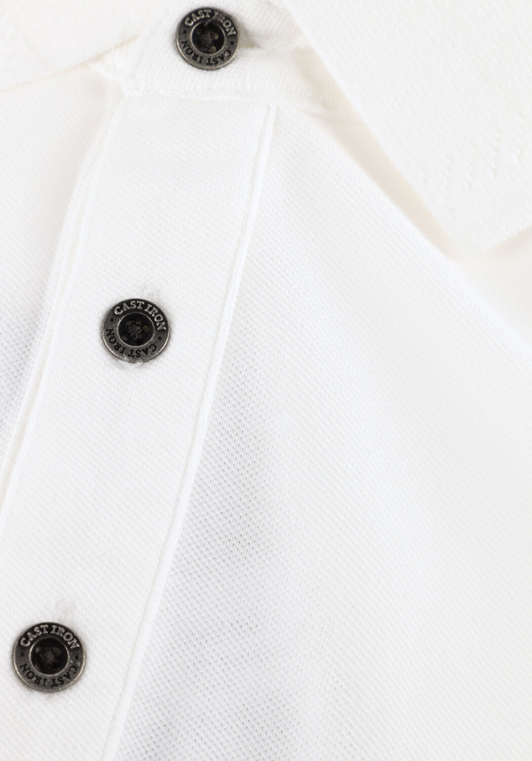 Witte CAST IRON Polo SLIM FIT FINE PIQUE ESSENTIAL - large