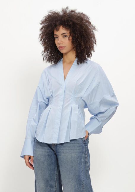 Lichtblauwe CATWALK JUNKIE Blouses BLOUSE WITH WAIST PLEATS - large