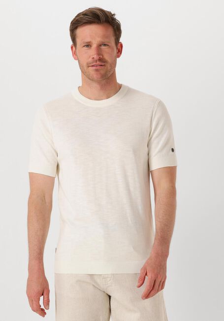 Ecru CAST IRON T-shirt COTTON BLEND SLUB - large