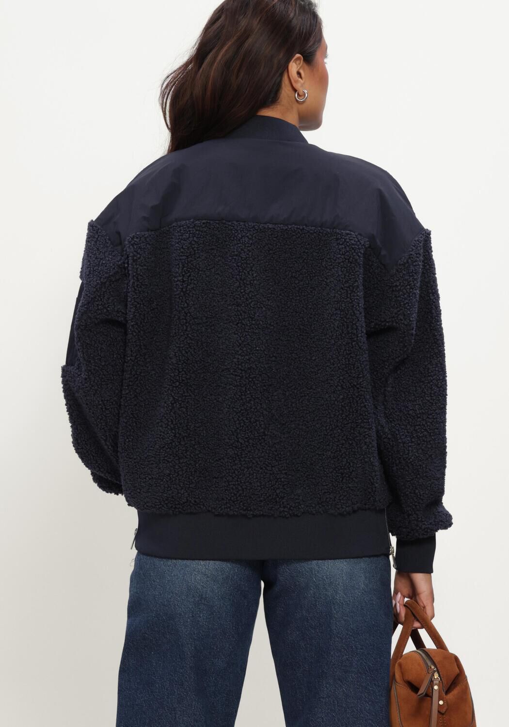 Donkerblauwe MOS MOSH Jack MMEMELINE TEDDY JACKET - large