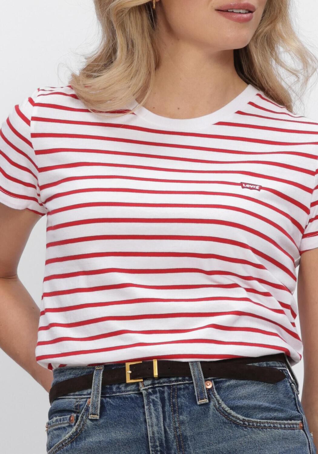Lichtgrijze LEVI'S T-shirt PERFECT TEE EMILY - large