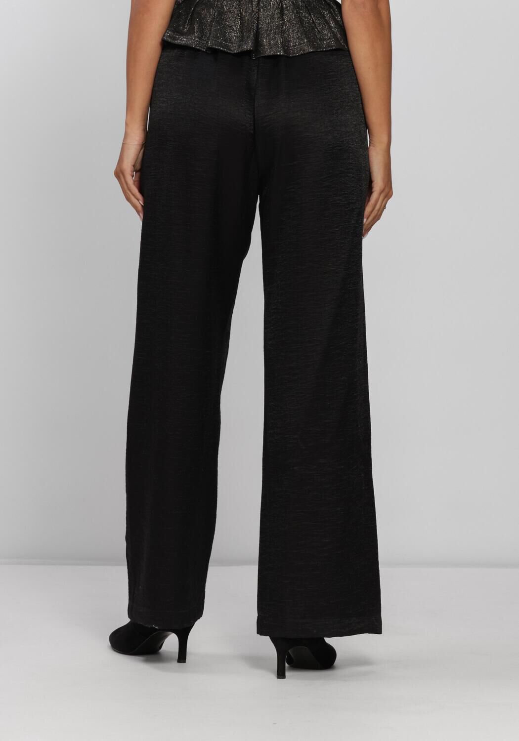 Zwarte BY-BAR Wijde broek PELLE METALLIC PANTS - large