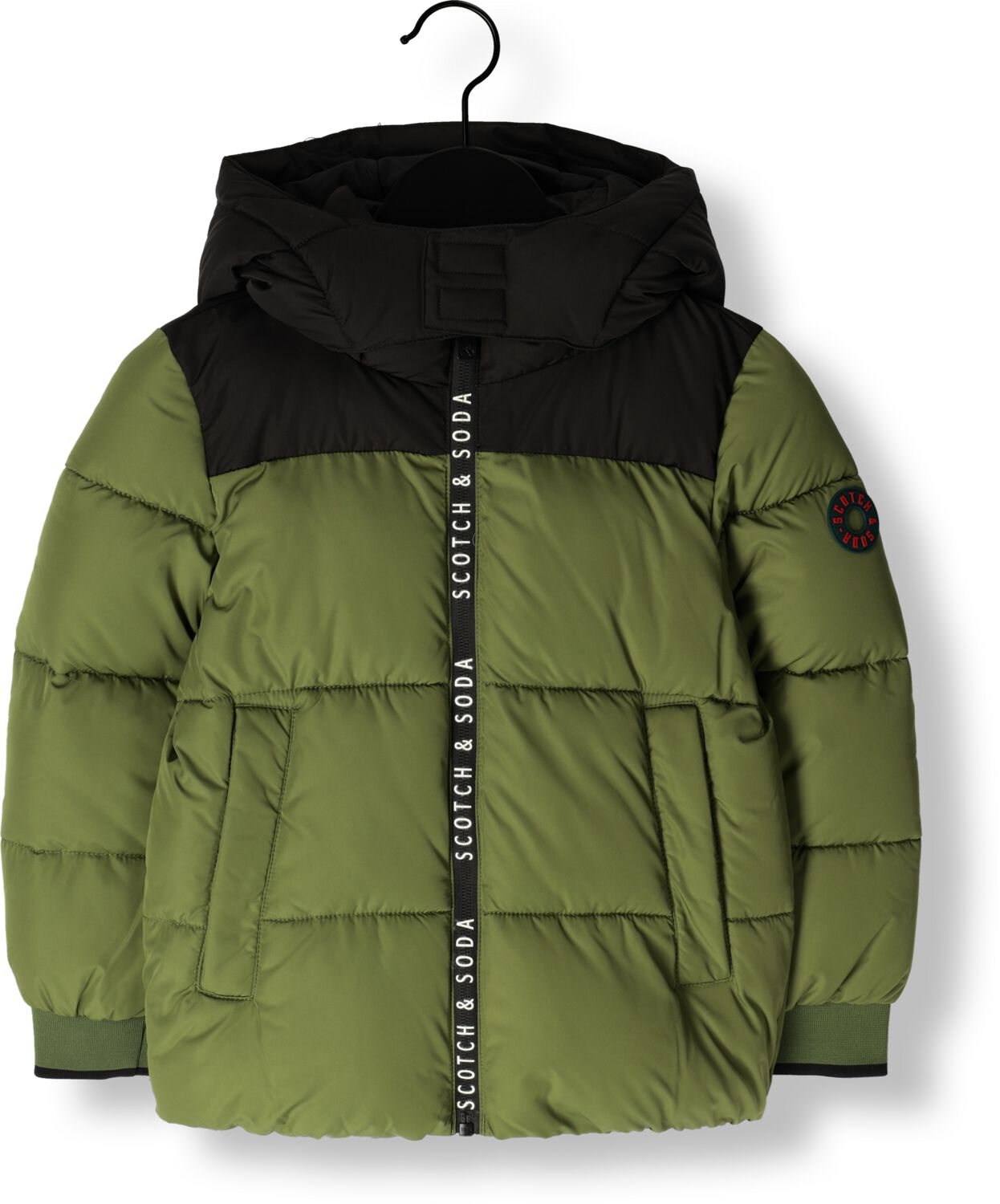 SCOTCH & SODA Jongens Jassen Water Repellent Hooded Puffer Jacket Groen