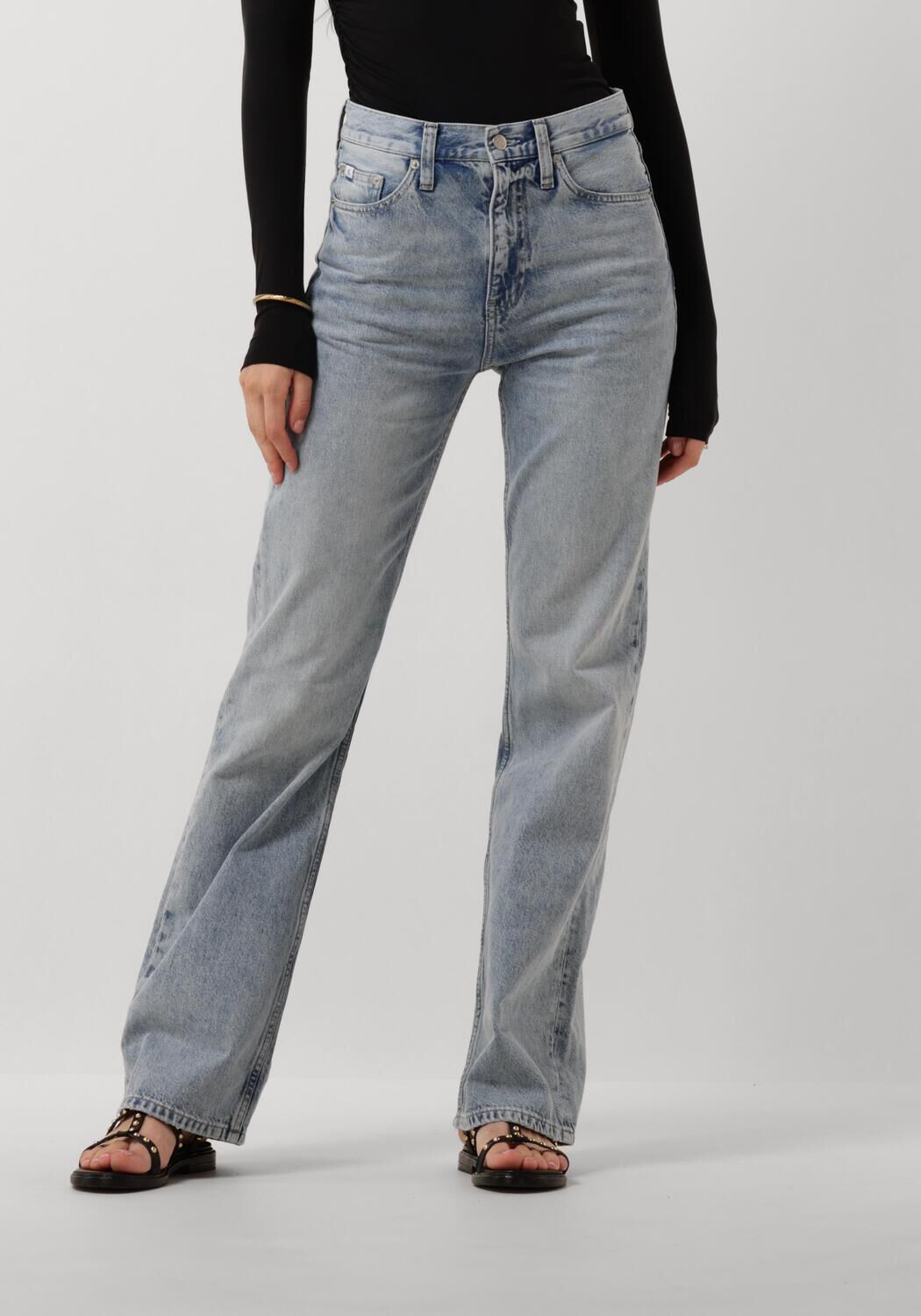 CALVIN KLEIN JEANS high waist straight jeans light blue denim