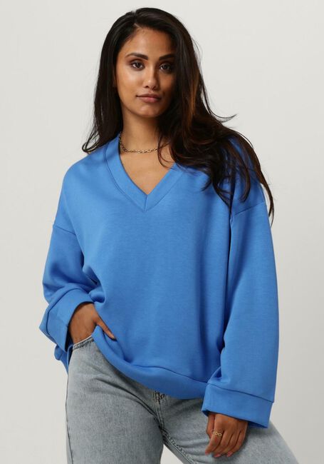 Lichtblauwe MSCH COPENHAGEN Trui MSCHPETUA IMA Q V SWEATSHIRT - large