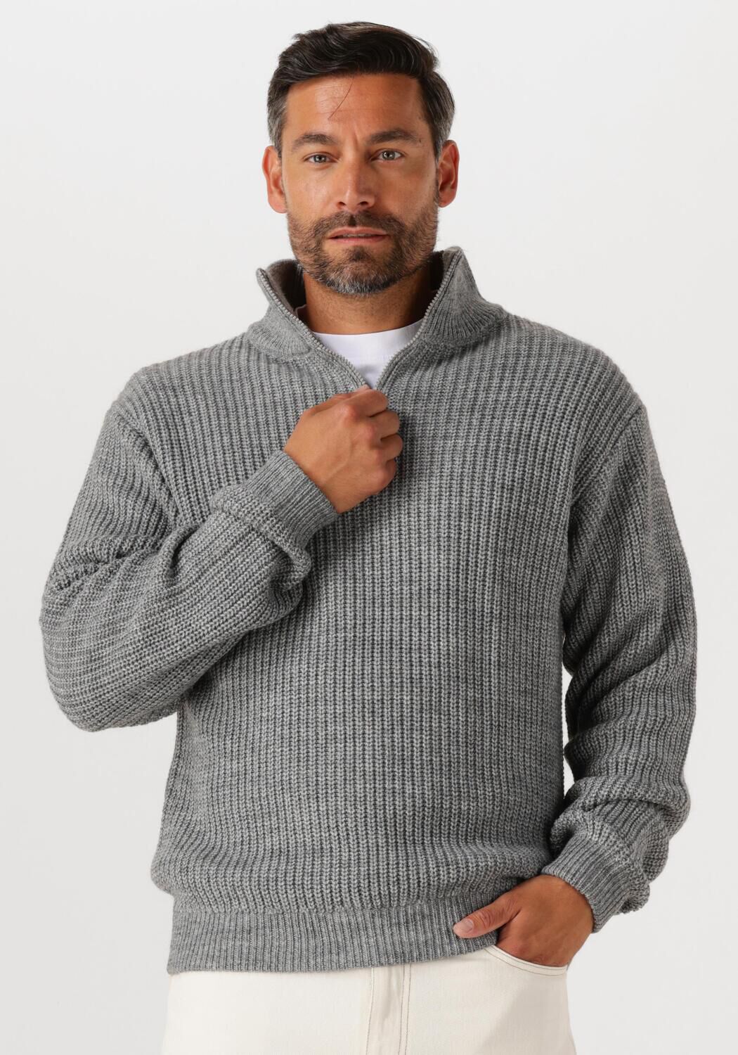 Grijze AMERICAN VINTAGE Trui CRASHWAY HALF ZIP H | Omoda