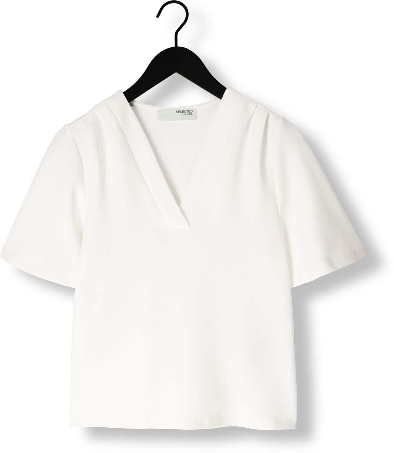SELECTED FEMME Dames Tops & T-shirts Slftenny Ss V-neck Top Wit