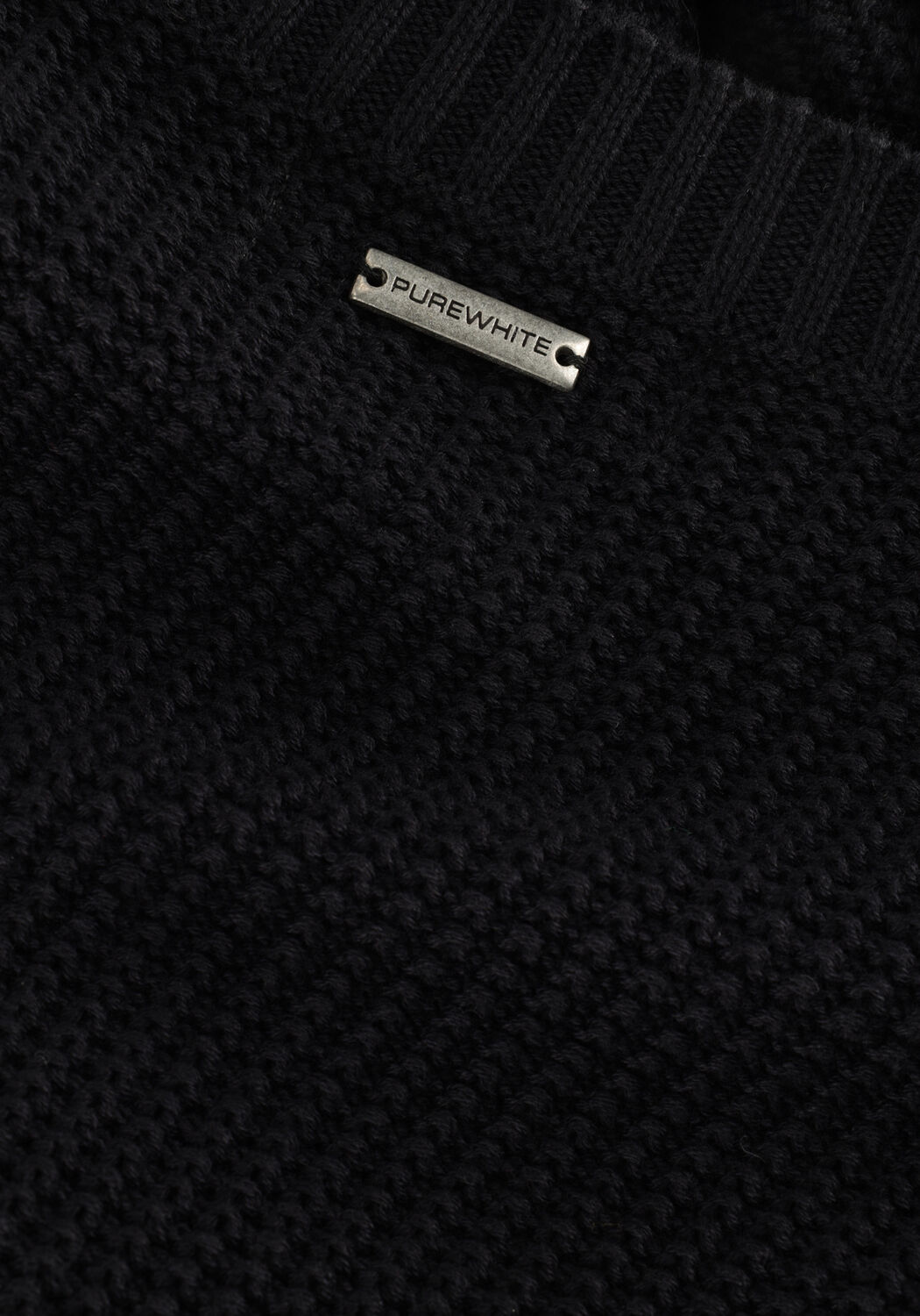 Zwarte PUREWHITE Trui STRUCTURED CREWNECK KNIT - large