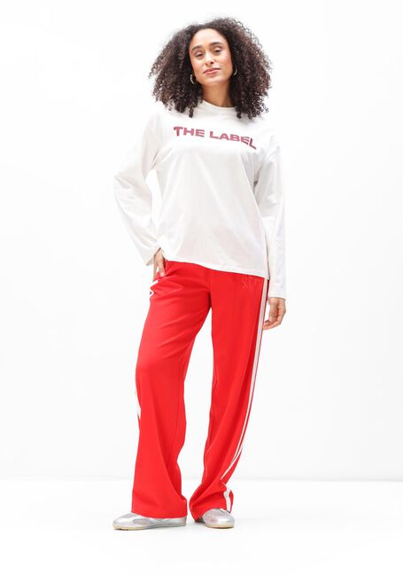 Rode ALIX THE LABEL Broeken LADIES WOVEN STRASS STRIPE PANTS - large