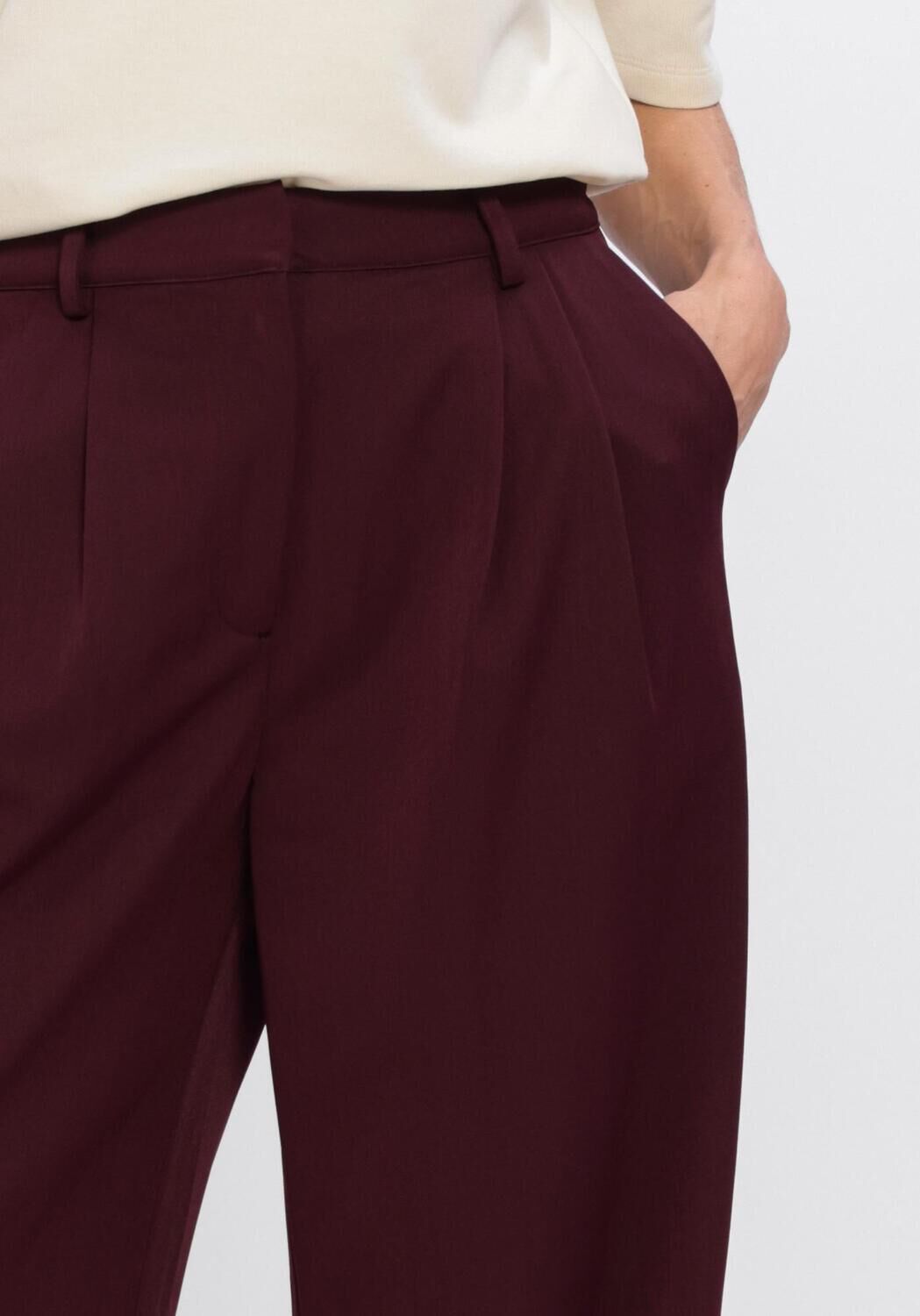 Bordeaux STUDIO AMAYA Wijde broek JACKIE PANTS - BORDEAUX - large