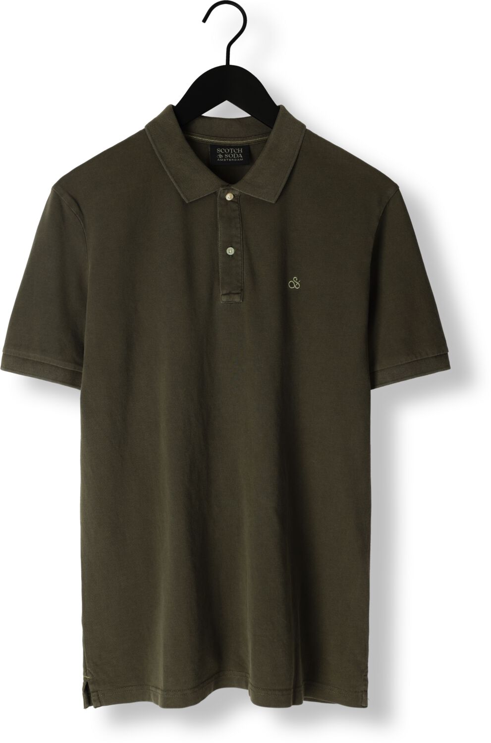 SCOTCH & SODA Heren Polo's & T-shirts Garment Dye Organic Cotton Pique Polo Donkergroen