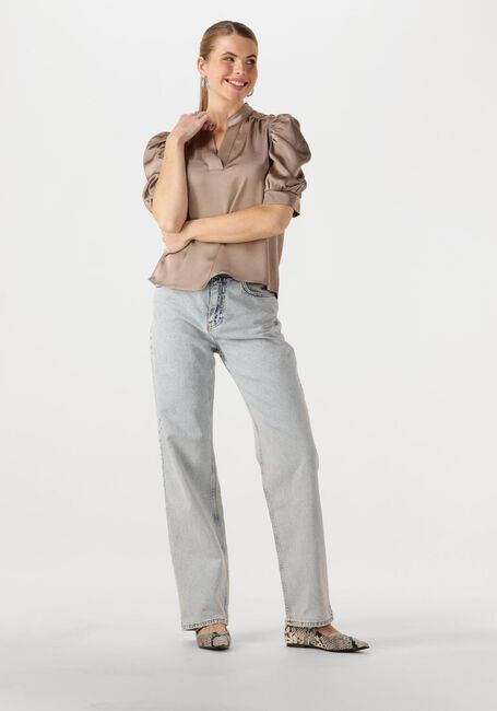 Taupe NEO NOIR Blouses ROELLA HEAVY SATEEN BLOUSE - large