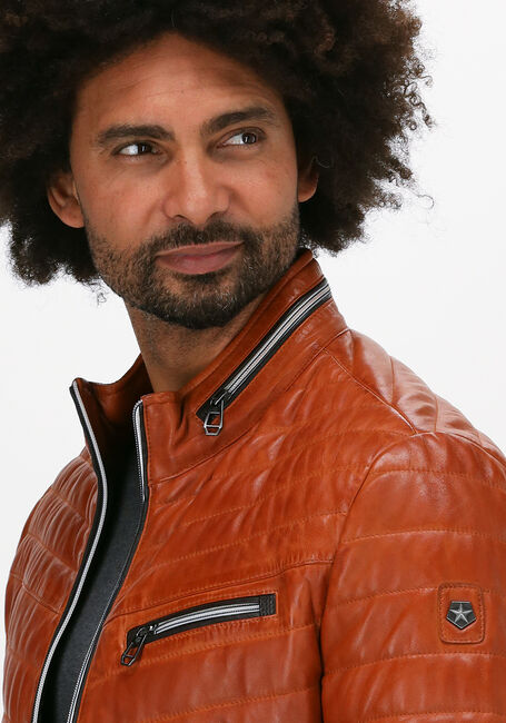 Oranje MILESTONE Leren jas DAMIANO - large