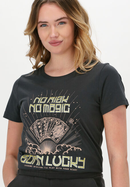 Grijze COLOURFUL REBEL T-shirt BORN LUCKY GLITTER CLASSIC TEE - large