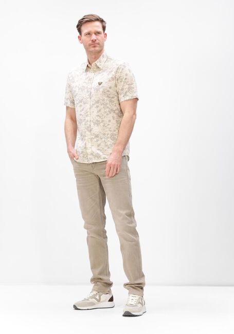 Beige PME LEGEND Casual overhemd SKYNIGHT S/S AOP DESERT FLOWER ON CTN JERSEY PIQUE - large