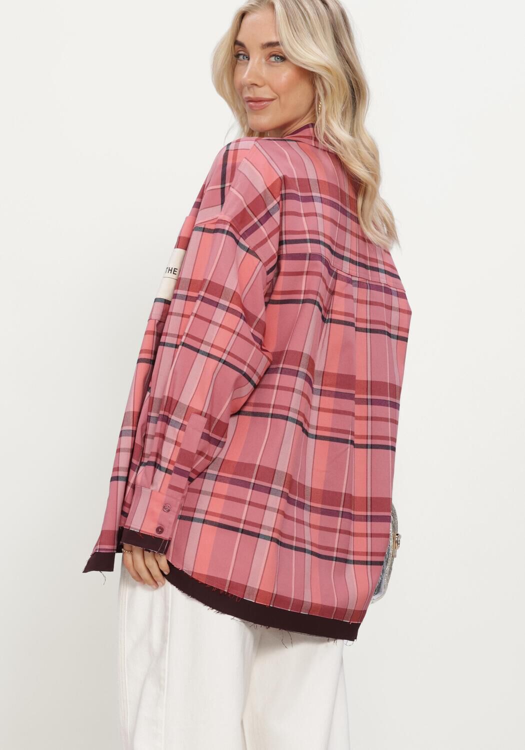 Oranje ALIX THE LABEL Blouses LADIES WOVEN CHECK BLOUSE - large
