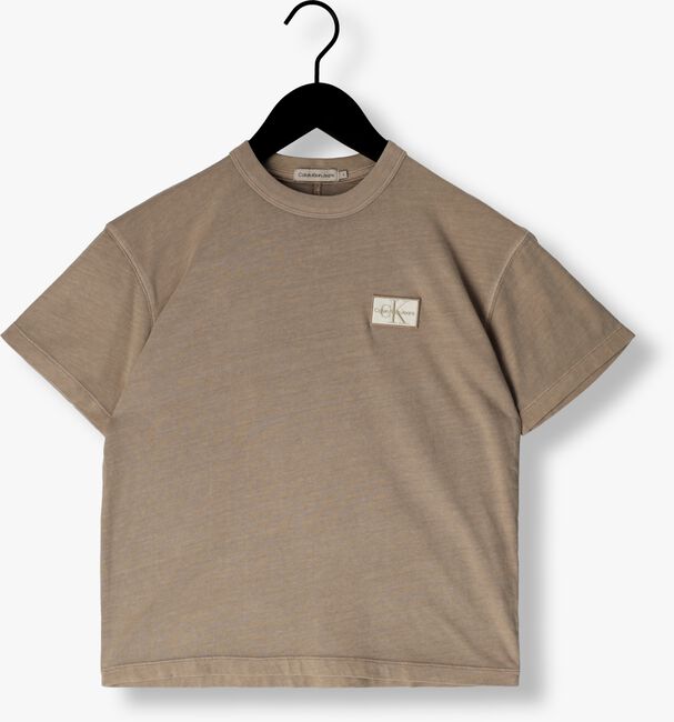 Bruine CALVIN KLEIN T-shirt BADGE MINERAL DYE SS T-SHIRT - large