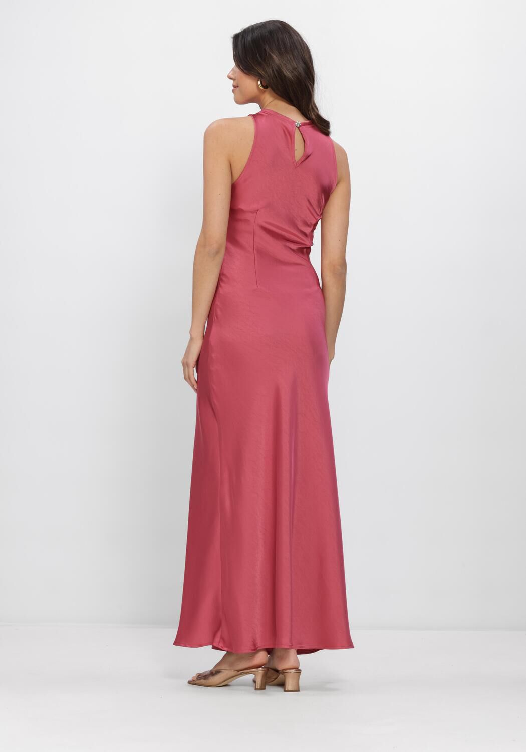 Roze NEO NOIR Maxi jurk CELINIE HEAVY SATEEN DRESS - large