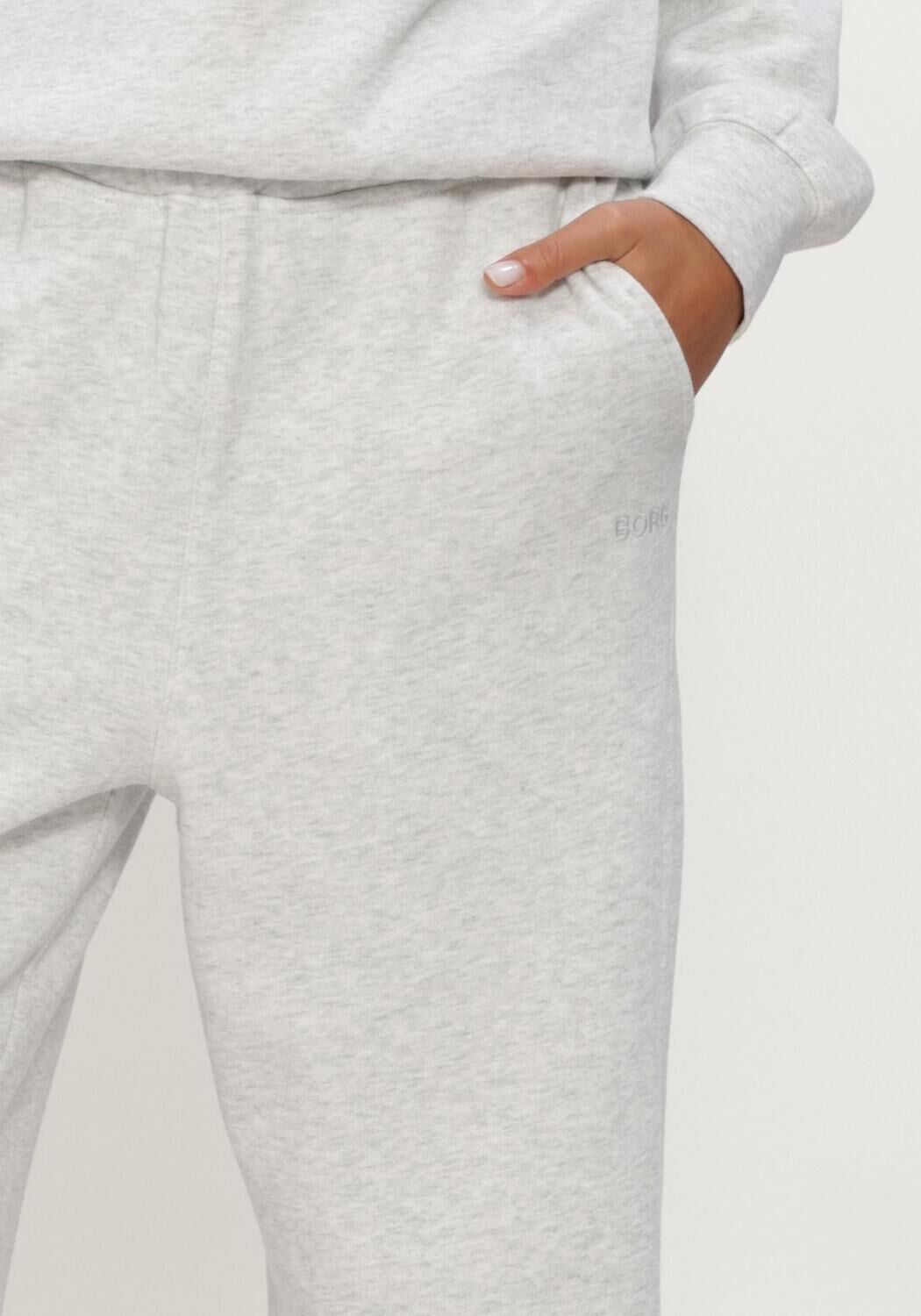 BJORN BORG Dames Broeken Studio Oversized Straight Sweatpants Lichtgrijs