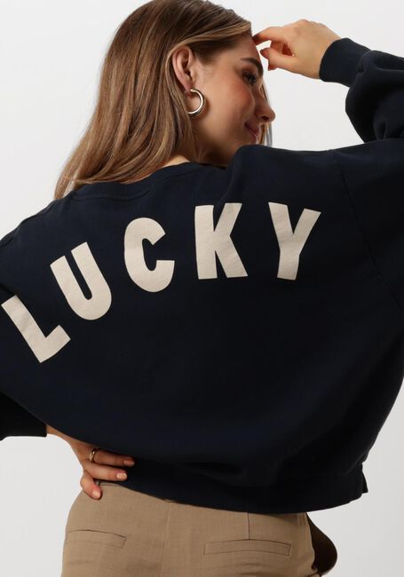 Donkerblauwe BY-BAR Trui BIBI LUCKY CURVE SWEATER - large