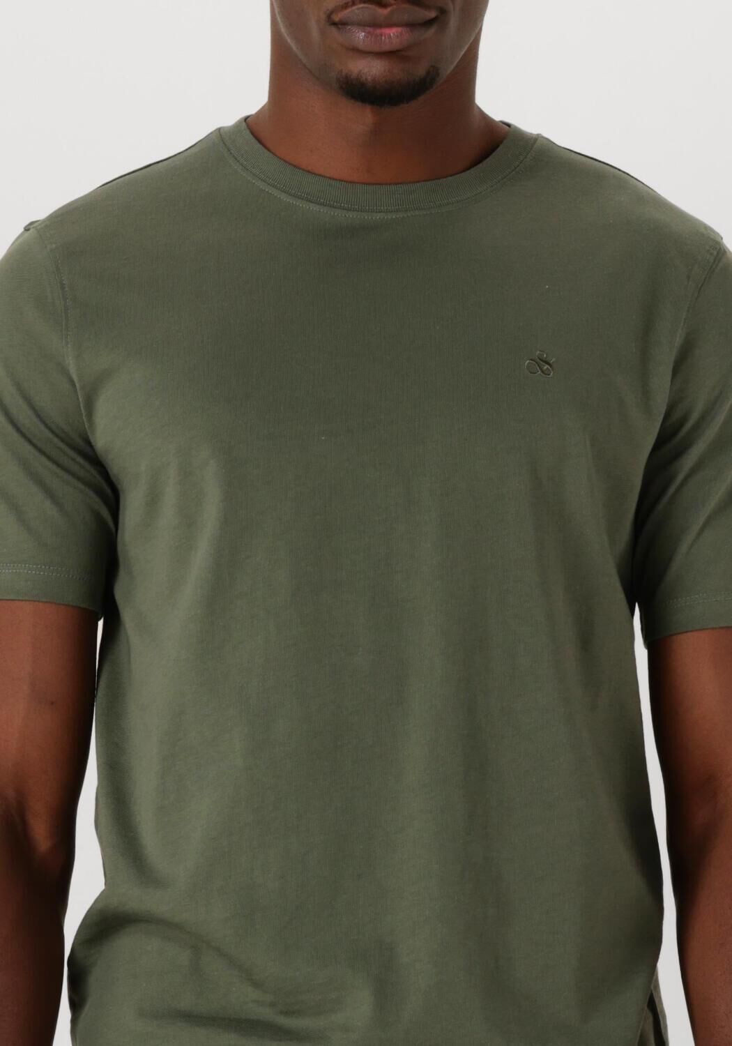 SCOTCH & SODA Heren Polo's & T-shirts Seasonal Core Regular-fit Logo T-shirt Donkergroen