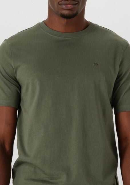 Donkergroene SCOTCH & SODA T-shirt SEASONAL CORE - REGULAR-FIT LOGO T-SHIRT - large
