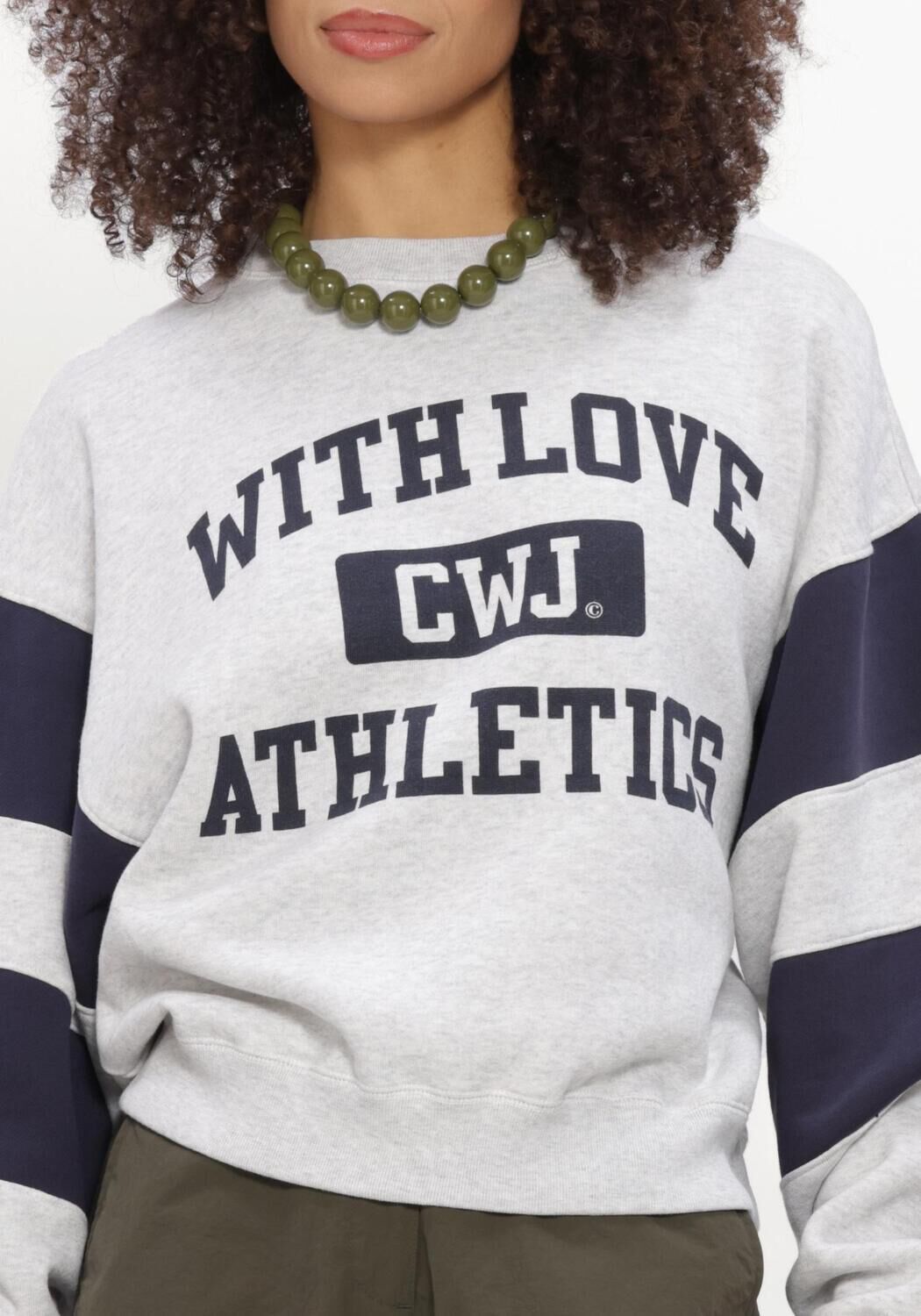 Grijze CATWALK JUNKIE Sweater SPORTY GRAPHIC SWEATER - large