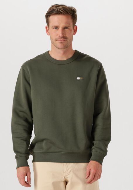 Donkergroene TOMMY JEANS Trui TJM REG BADGE CREW EXT - large