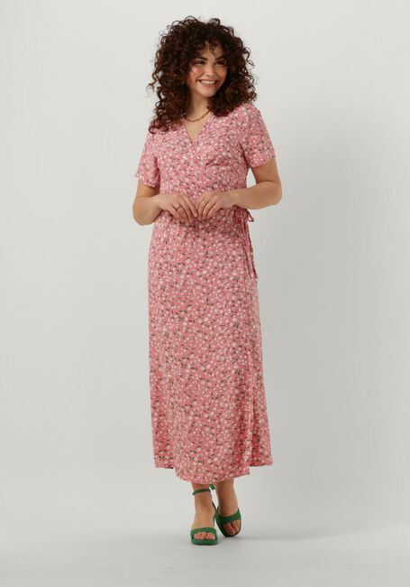 Lichtroze OBJECT Midi jurk OBJEMA ELISE S/S LONG WRAP DRESS - large