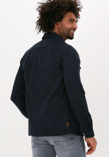 Donkerblauwe PME LEGEND Casual overhemd LONG SLEEVE SHIRT WOOL BLEND - large