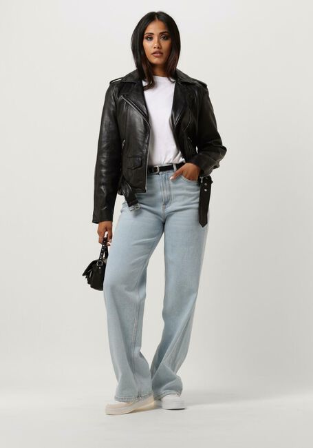 Zwarte CATWALK JUNKIE Leren jas JK BIKER BABE - large
