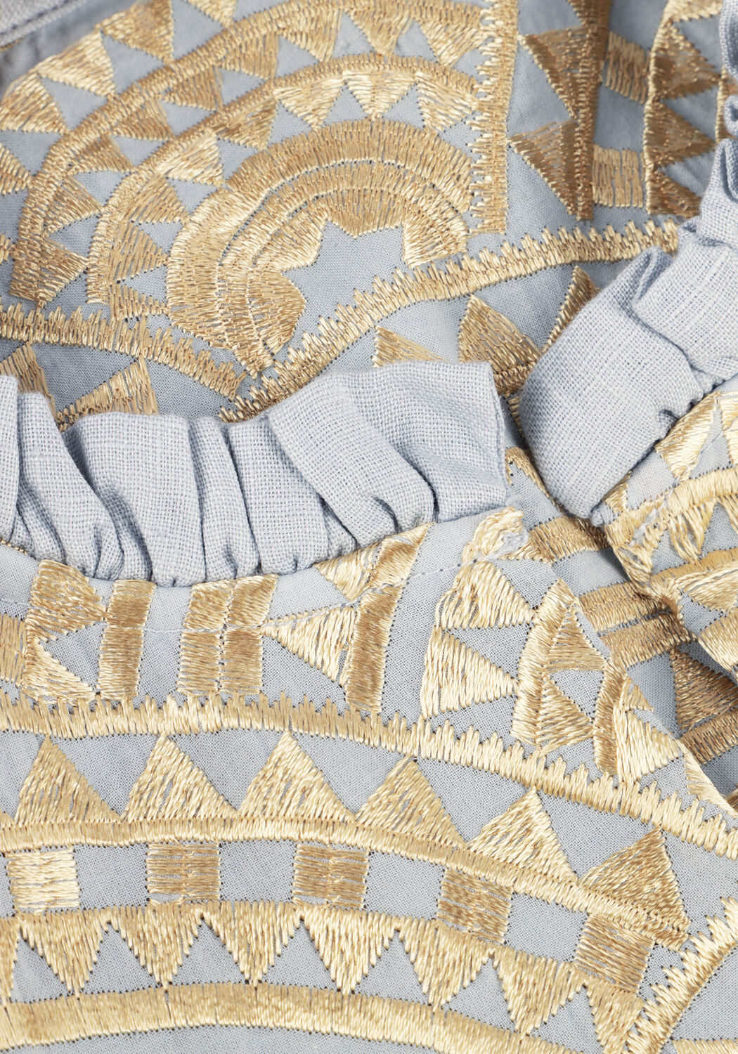 Lichtblauwe GREEK ARCHAIC KORI Maxi jurk 231097 - large