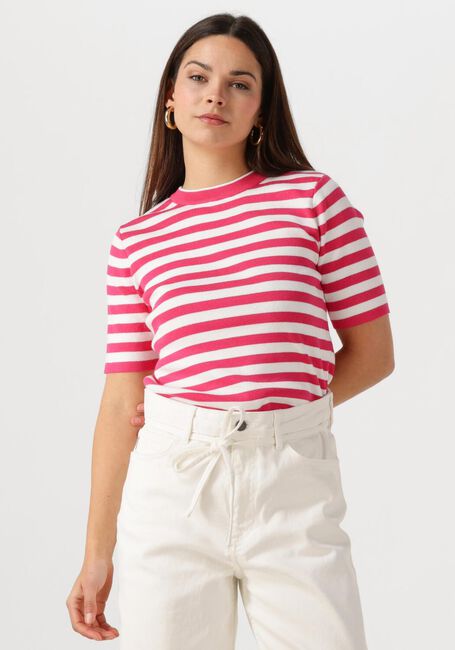 Roze OBJECT T-shirt OBJESTER S/S NEW KNIT PULLOVER - large