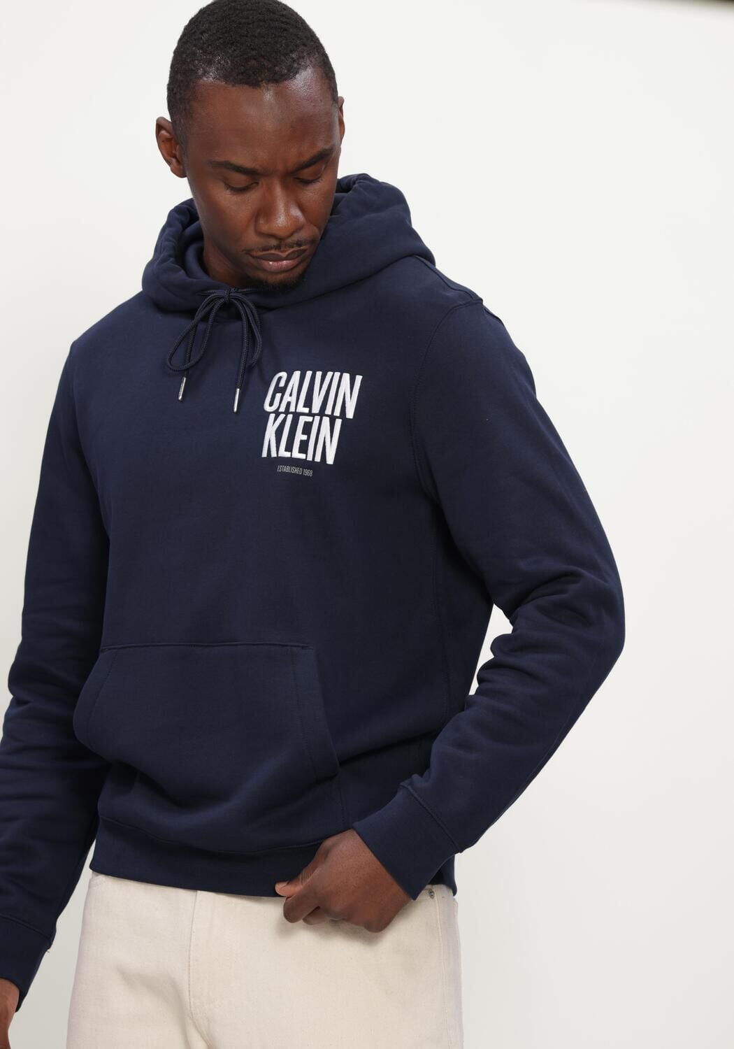 CALVIN KLEIN Heren Truien & Vesten Ls 350fleece Eu Bold Clvn Kln Hoodie Donkerblauw