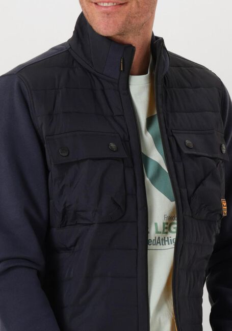 Donkerblauwe PME LEGEND Jack ZIP JACKET SWEAT MIXED PADDED - large