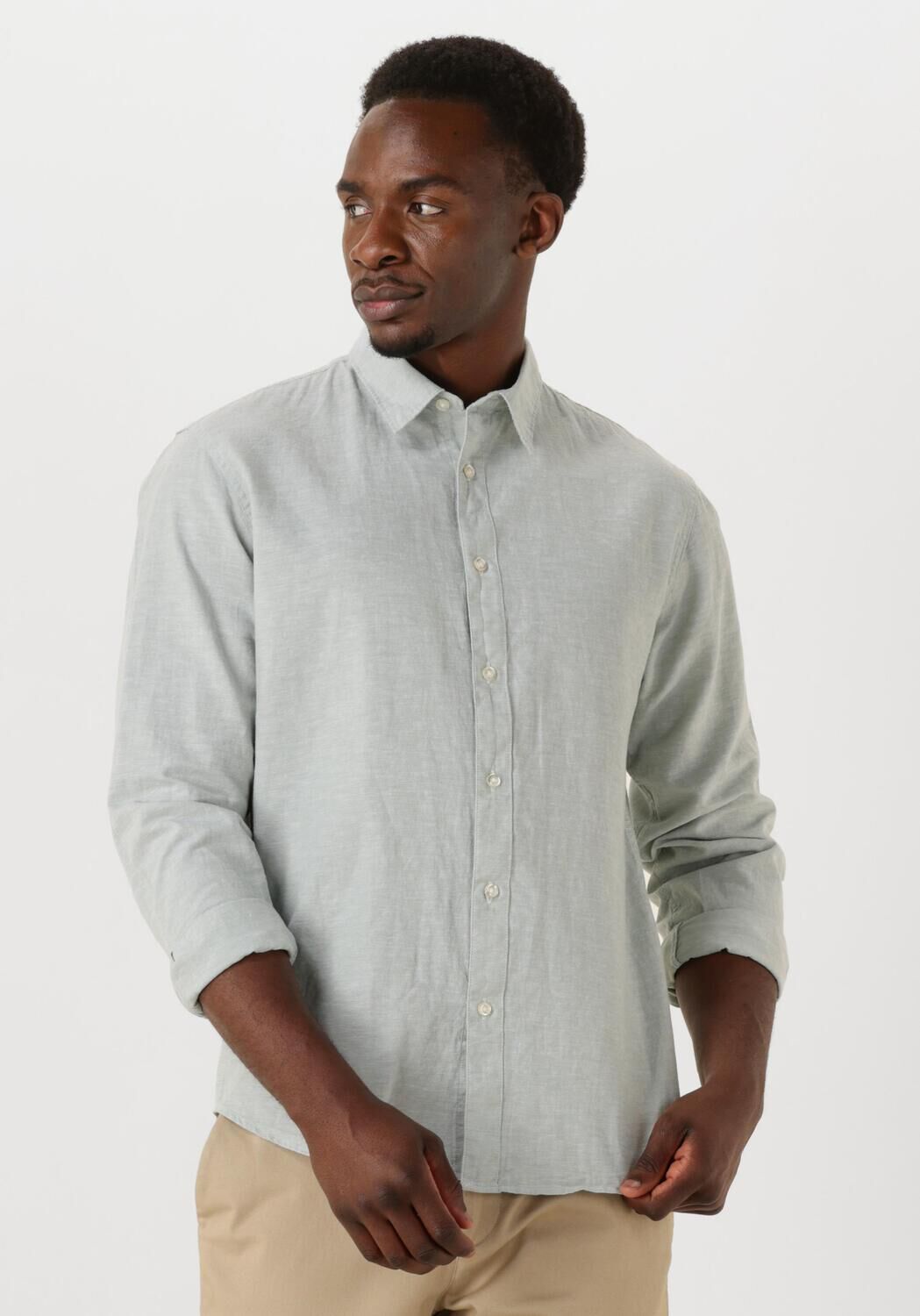 SELECTED HOMME Heren Overhemden Slhslim-sun Shirt Ls Noos Grijs
