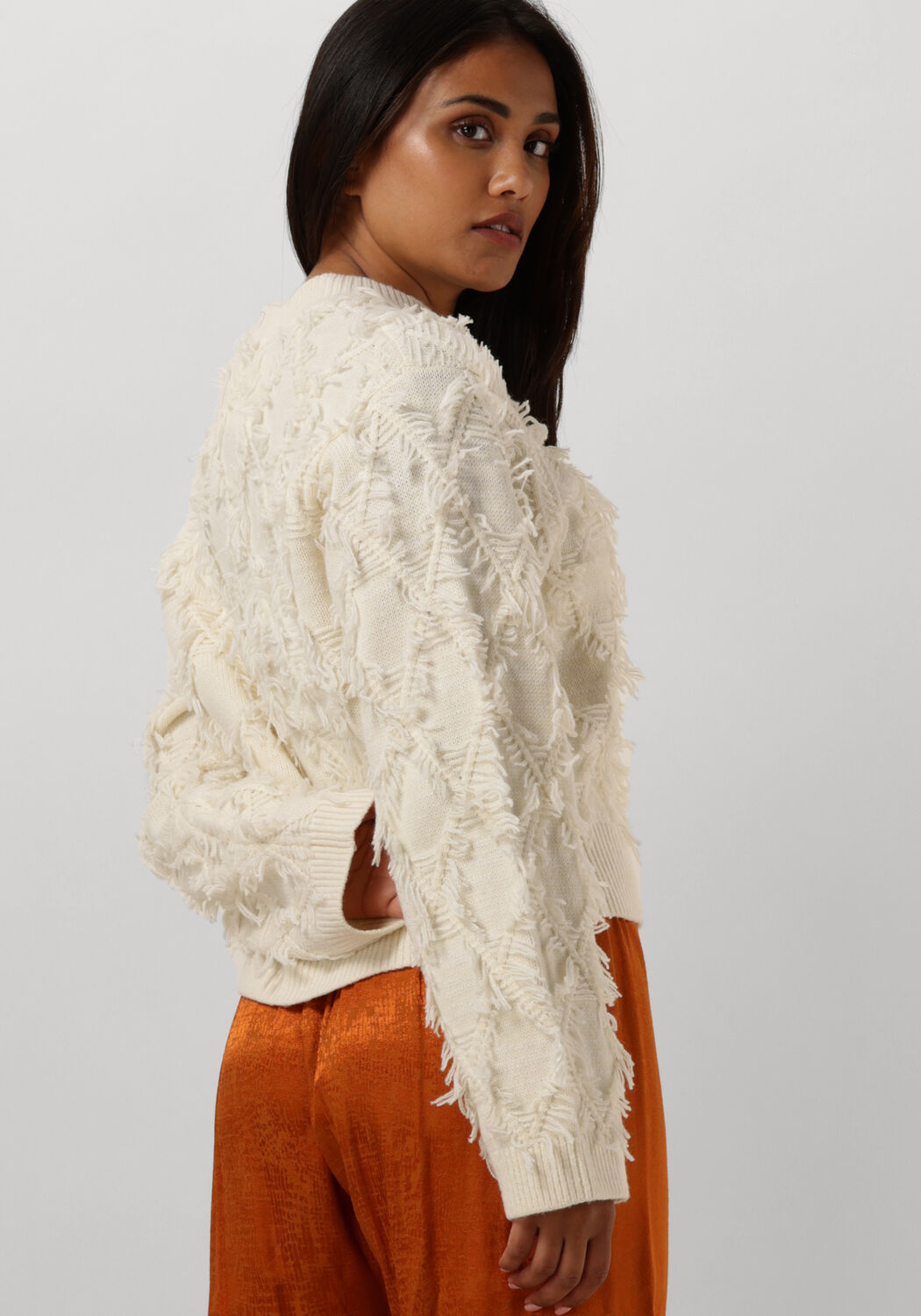 SECOND FEMALE Dames Truien & Vesten Carli Knit O-neck Gebroken Wit