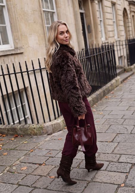 Bruine SUMMUM Faux fur jas JACKET SOFT FAUX FUR - large