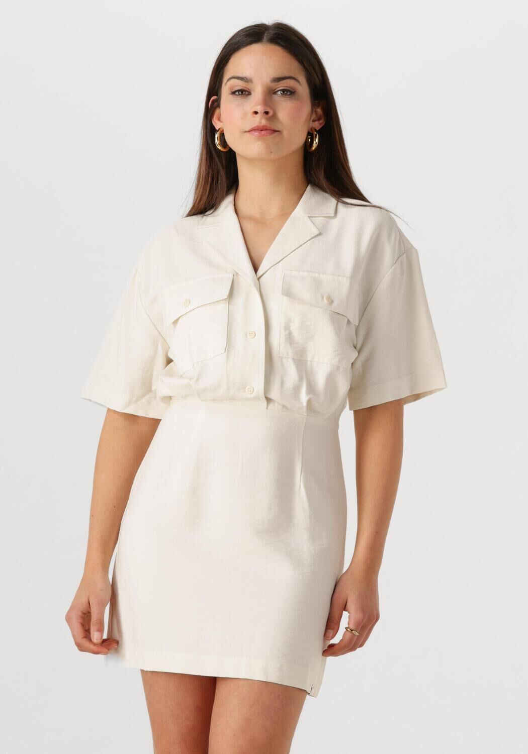 CALVIN KLEIN Dames Jurken Ecovero Utility Shirt Dress Ecru