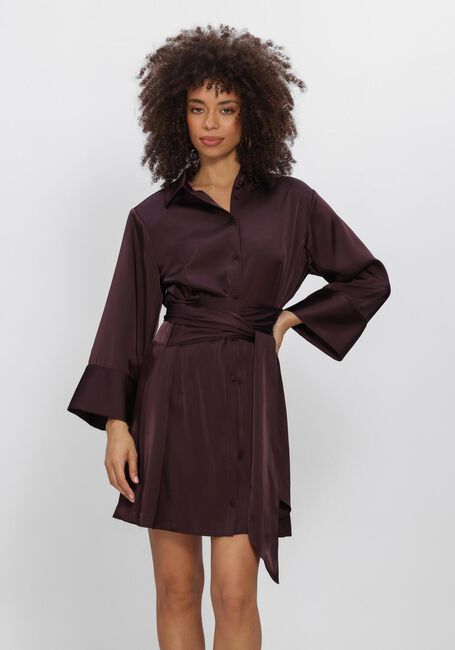 Bordeaux DANTE6 Mini jurk NOANNE SATIN-WRAP DRESS - large