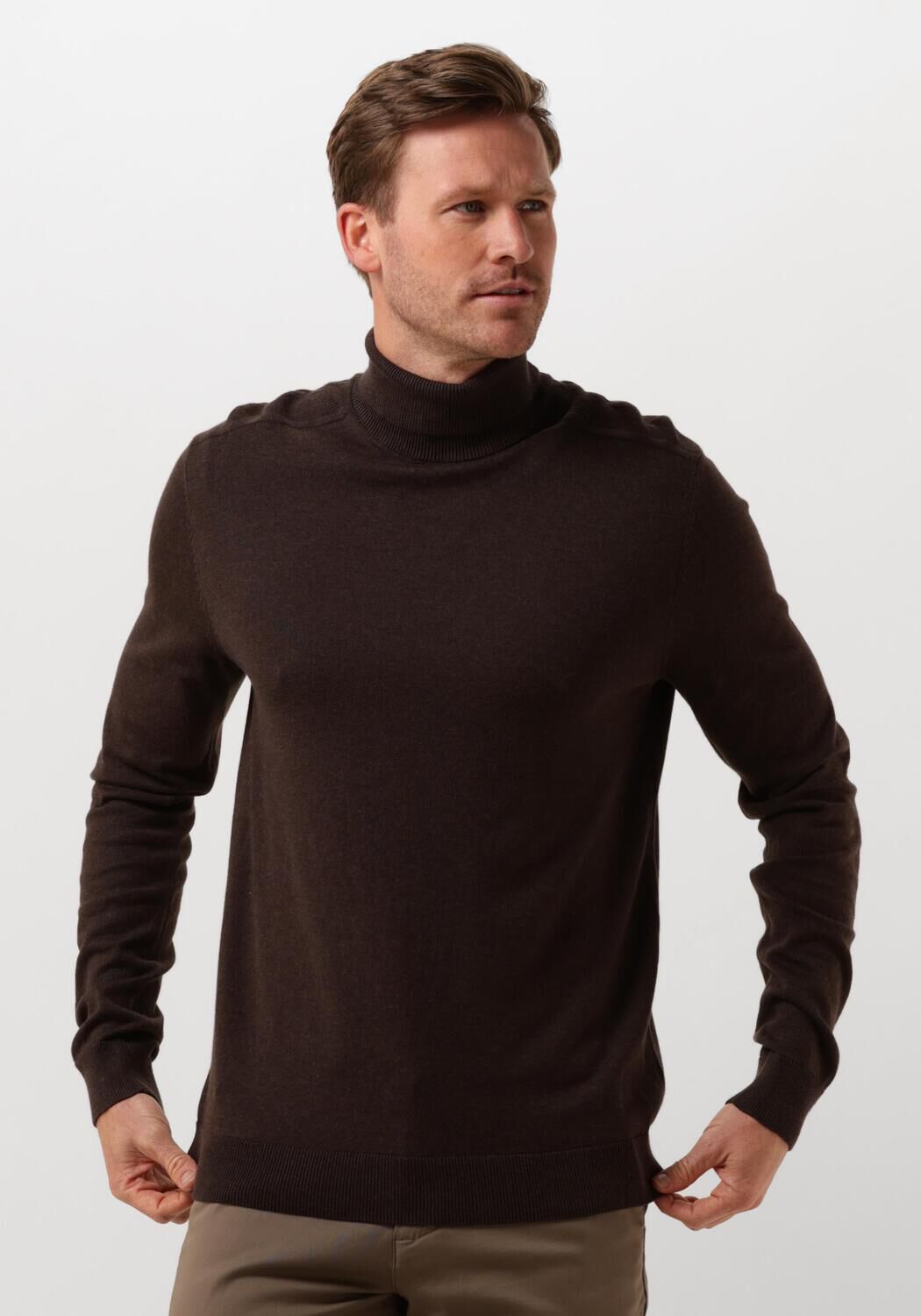 SELECTED HOMME Heren Truien & Vesten Slhberg Roll Neck Noos Bruin