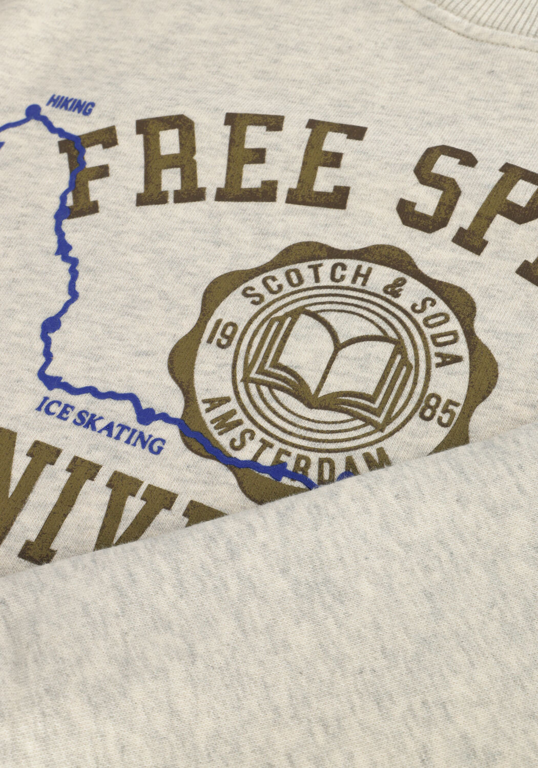 Beige SCOTCH & SODA Trui LOGO CARRIER CREW - large