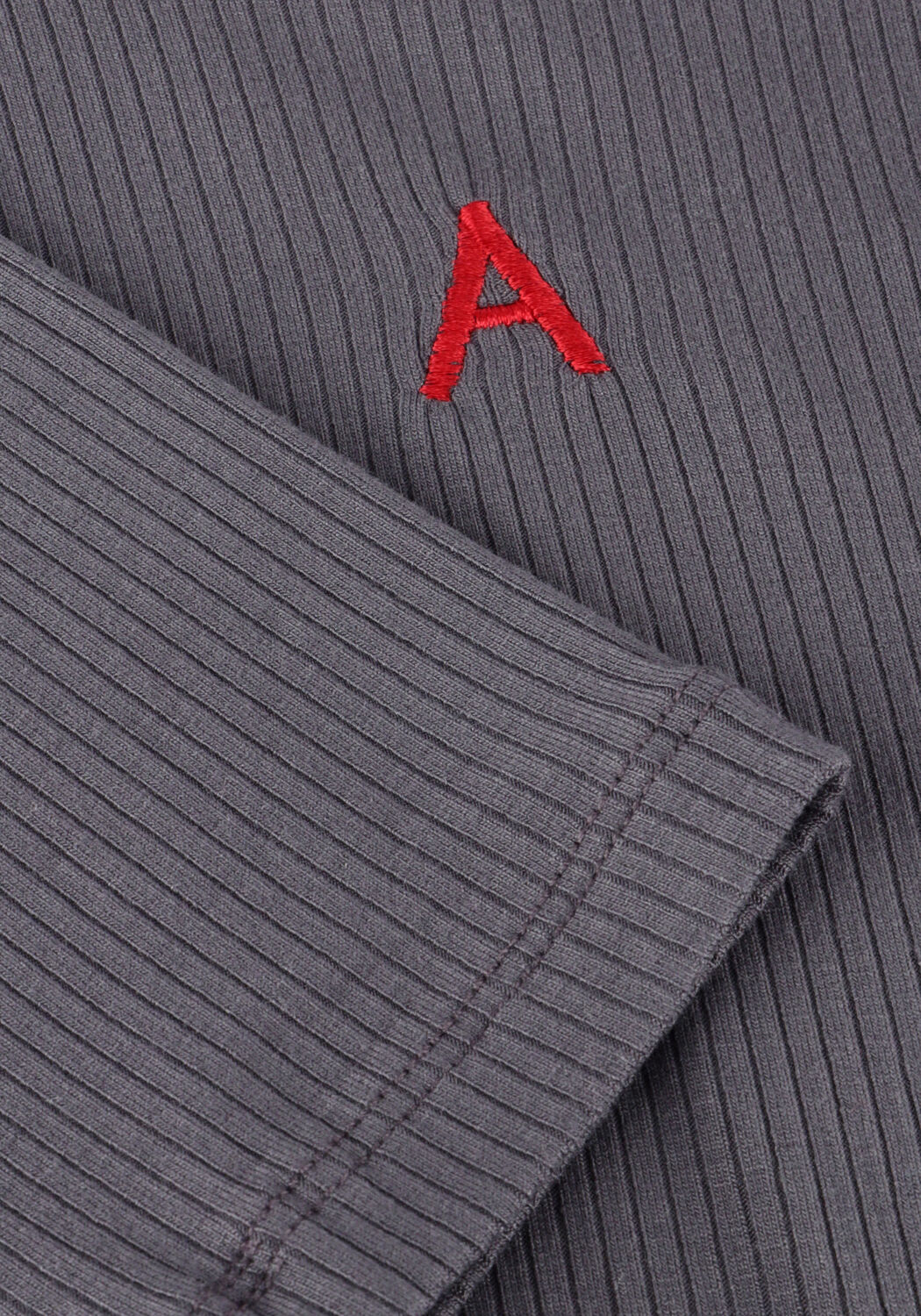 Donkergrijze ALIX THE LABEL Top LADIES KNITTED MODAL LONGSLEEVE TOP - large