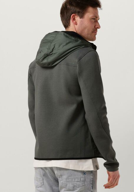 Groene CAST IRON Gewatteerde jas HOODED JACKET TECH JERSEY INTERLOCK - large