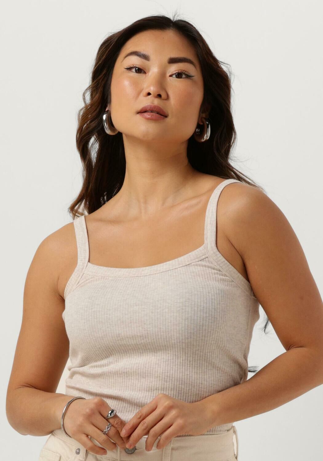 SELECTED FEMME Dames Tops & T-shirts Slfcelica Anna Strap Tank Top Beige