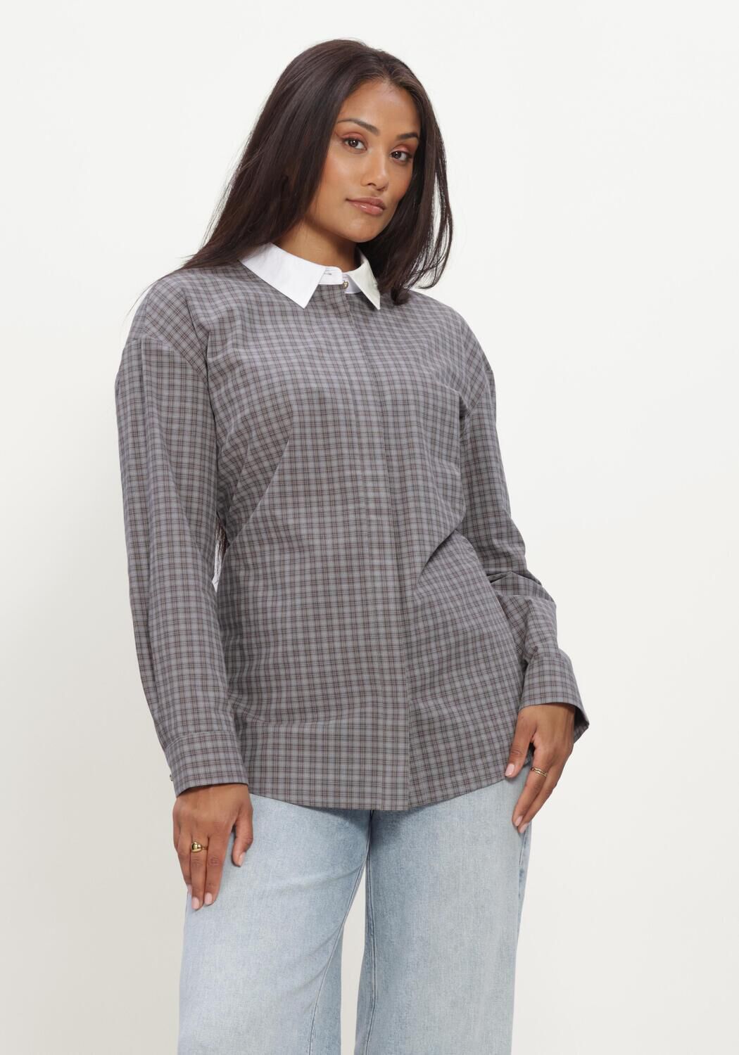 Grijze MODSTR&Ouml;M Blouses DAMARISMD SHIRT - large
