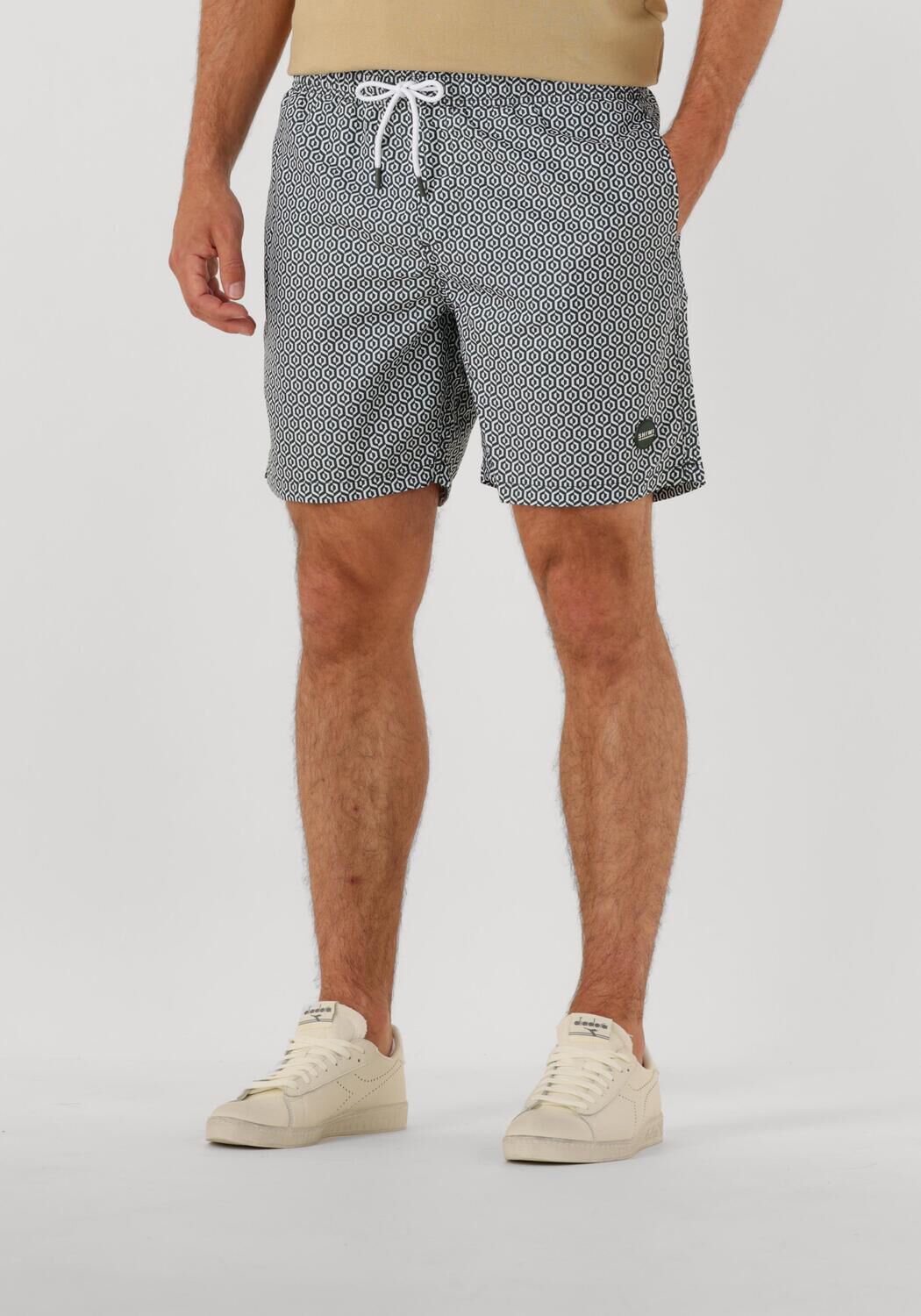 SHIWI Heren Zwembroeken Men Mike Swim Shorts 7 Inch Geo Tile Donkerblauw