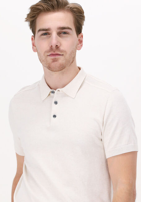 Gebroken wit SELECTED MEN Polo SLHBERG SS POLO NECK B - large