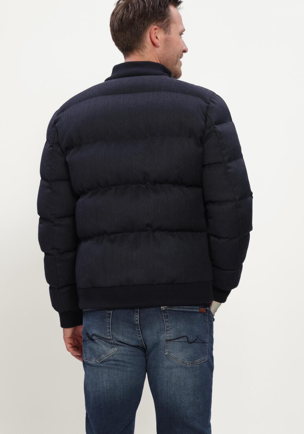 Donkerblauwe PROFUOMO Parka's OUTERW BOMBER MOULINE - large